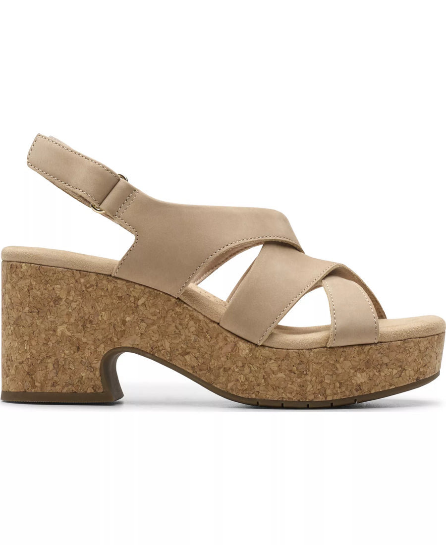 Clarks Women's Nerisa Grace Round Toe Wedge Sandals