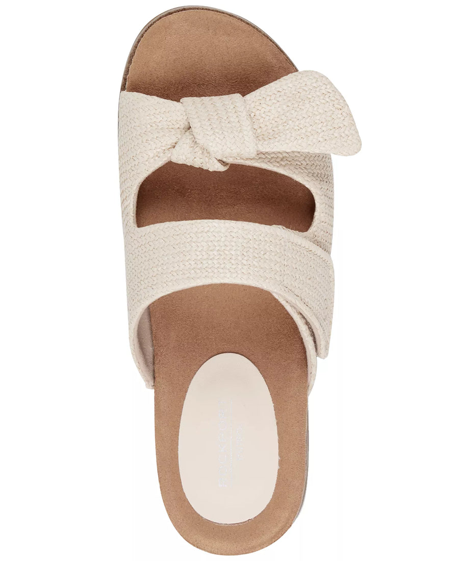 Rockport Women's Zova Bow Flat Slip-On Footbed Sandals