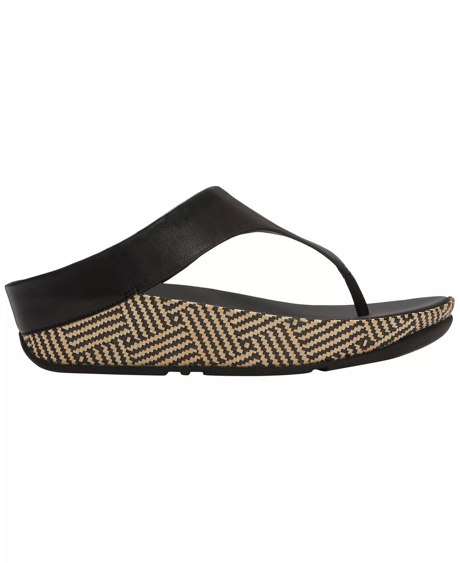 FitFlop Women's Lulu Lux Graphic-Weave Wedge Heel Sandals