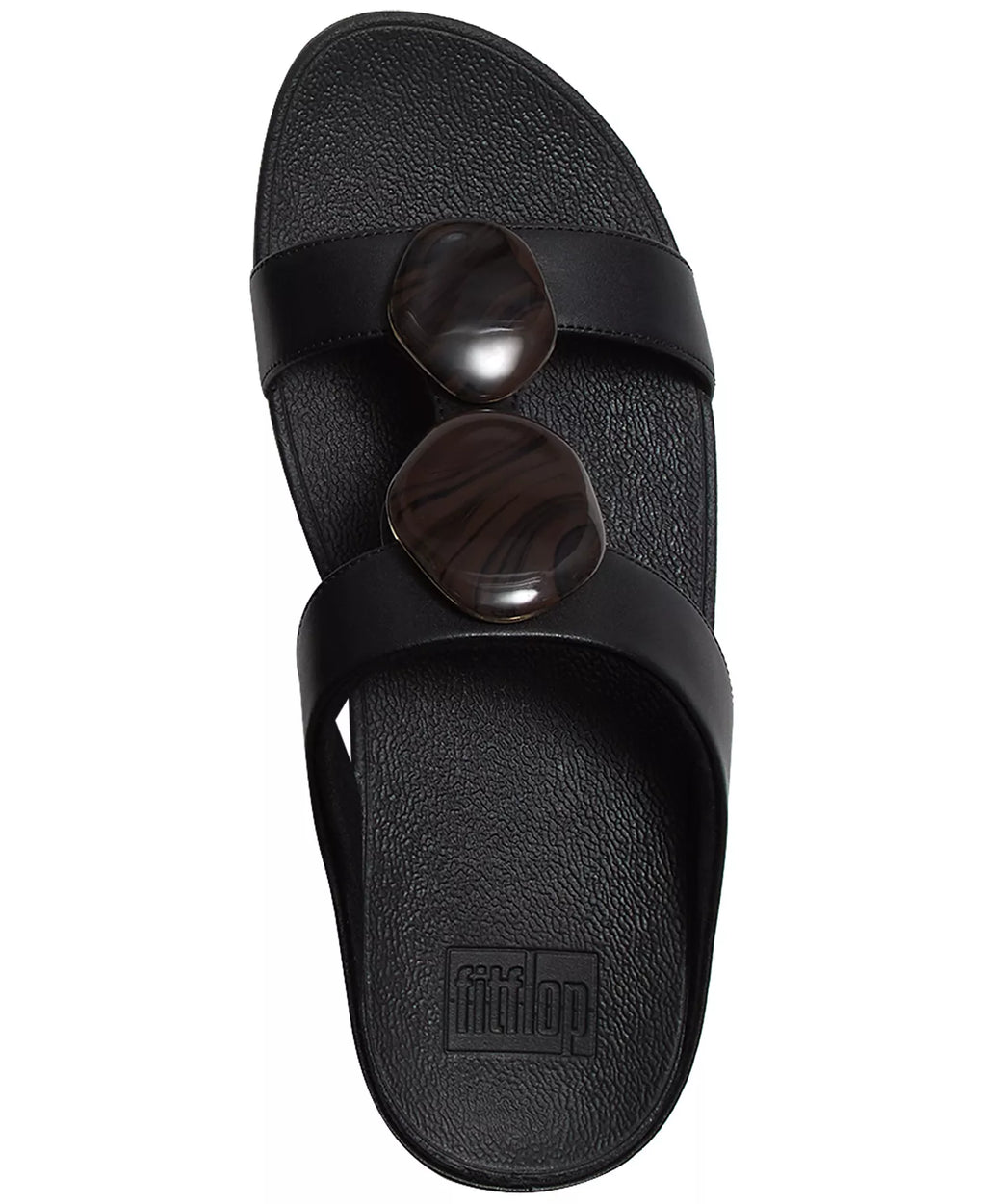 FitFlop Women's Fino Marbled-Stone H-Bar Slides Sandals