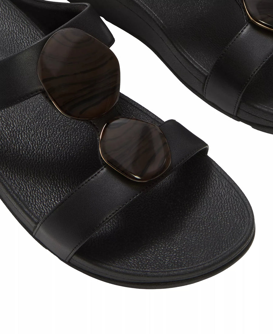 FitFlop Women's Fino Marbled-Stone H-Bar Slides Sandals
