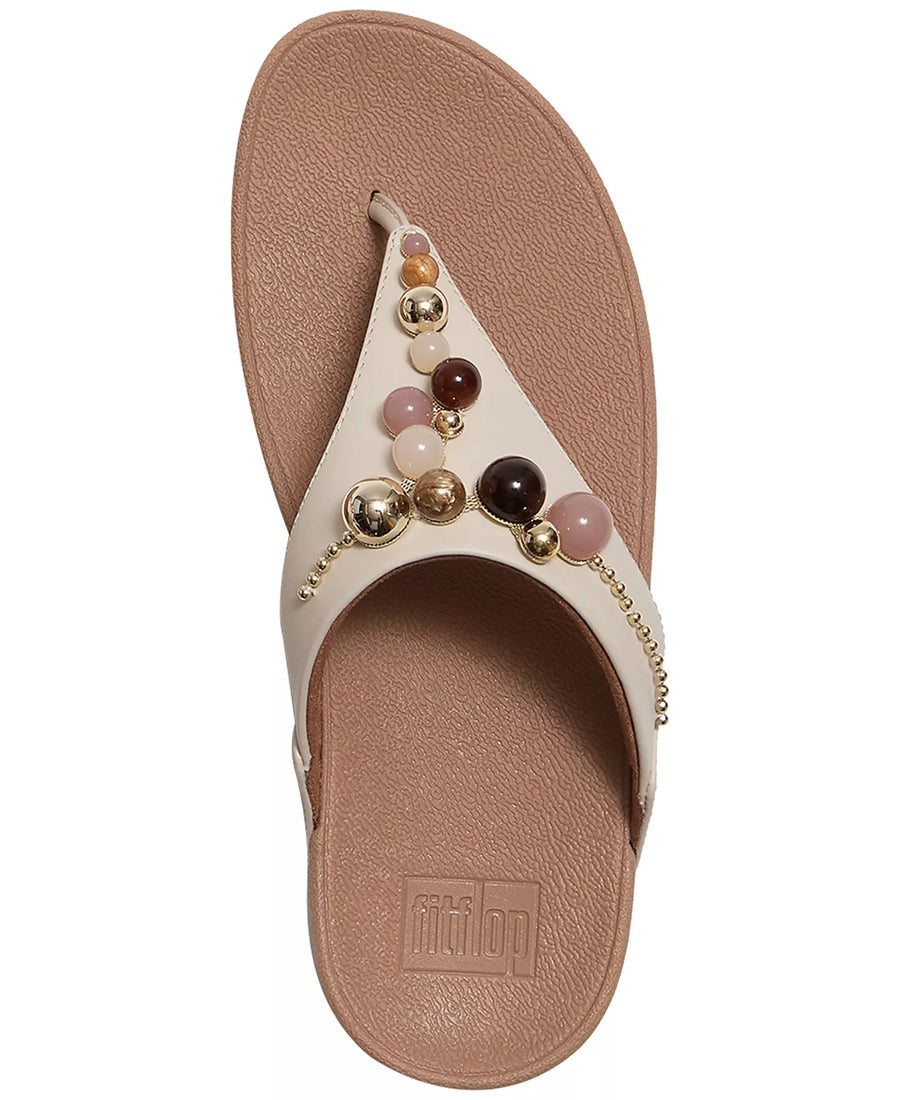 FitFlop Women's Lulu Beaded Toe Post Slip-On Sandals