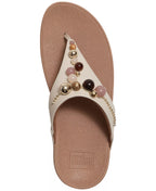 FitFlop Women's Lulu Beaded Toe Post Slip-On Wedge Sandals
