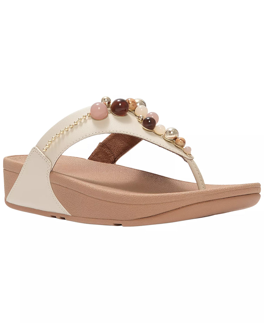 FitFlop Women's Lulu Beaded Toe Post Slip-On Sandals