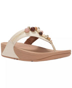 FitFlop Women's Lulu Beaded Toe Post Slip-On Wedge Sandals