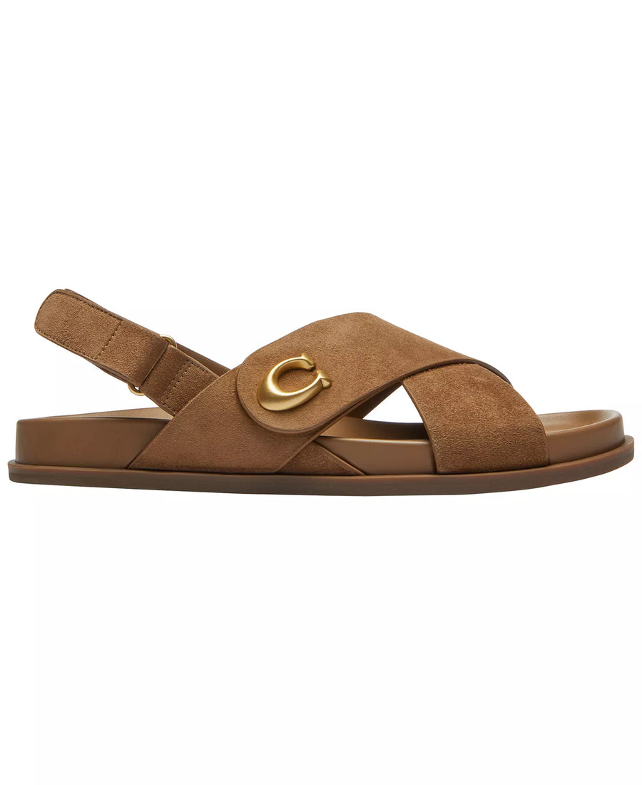 Coach Women's Sculpted C Criss Cross Round Toe Sandals