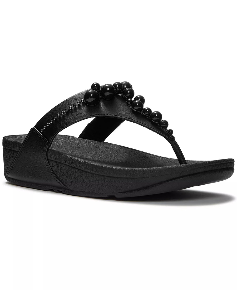 FitFlop Women's Lulu Beaded Toe Post Slip-On Sandals