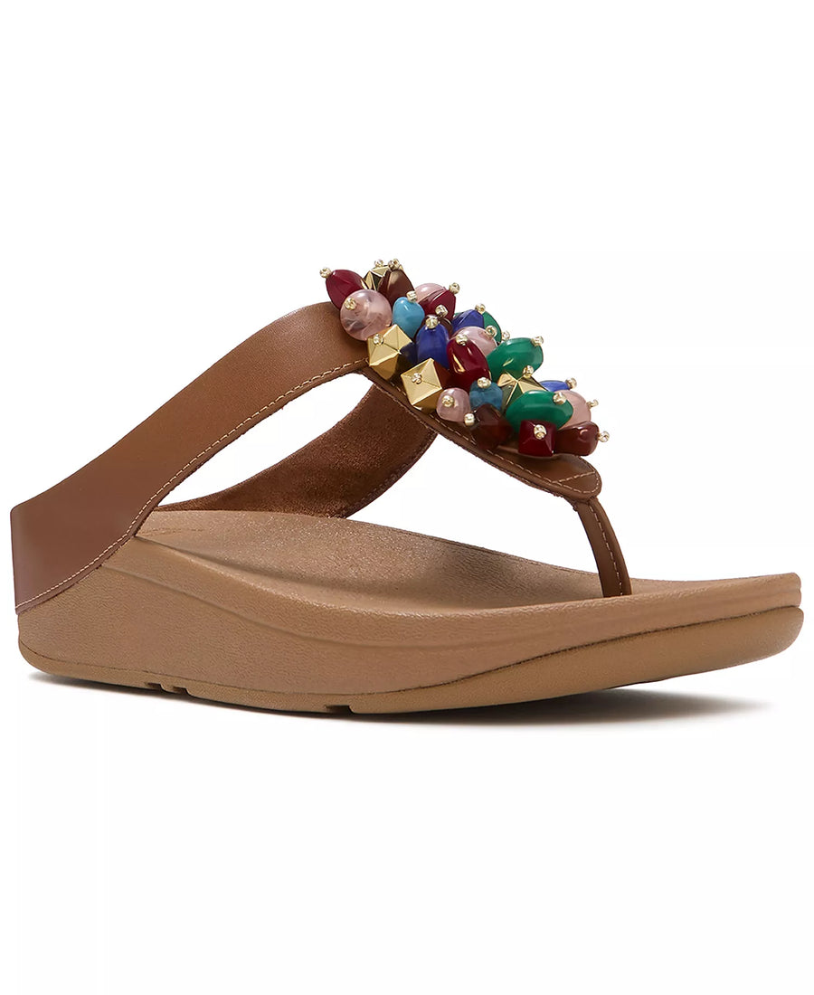 FitFlop Women's Fino Bead Cluster Toe Post Slip-On Sandals
