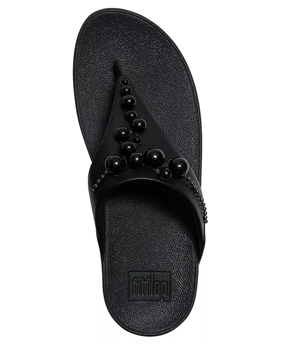 FitFlop Women's Lulu Beaded Toe Post Slip-On Sandals