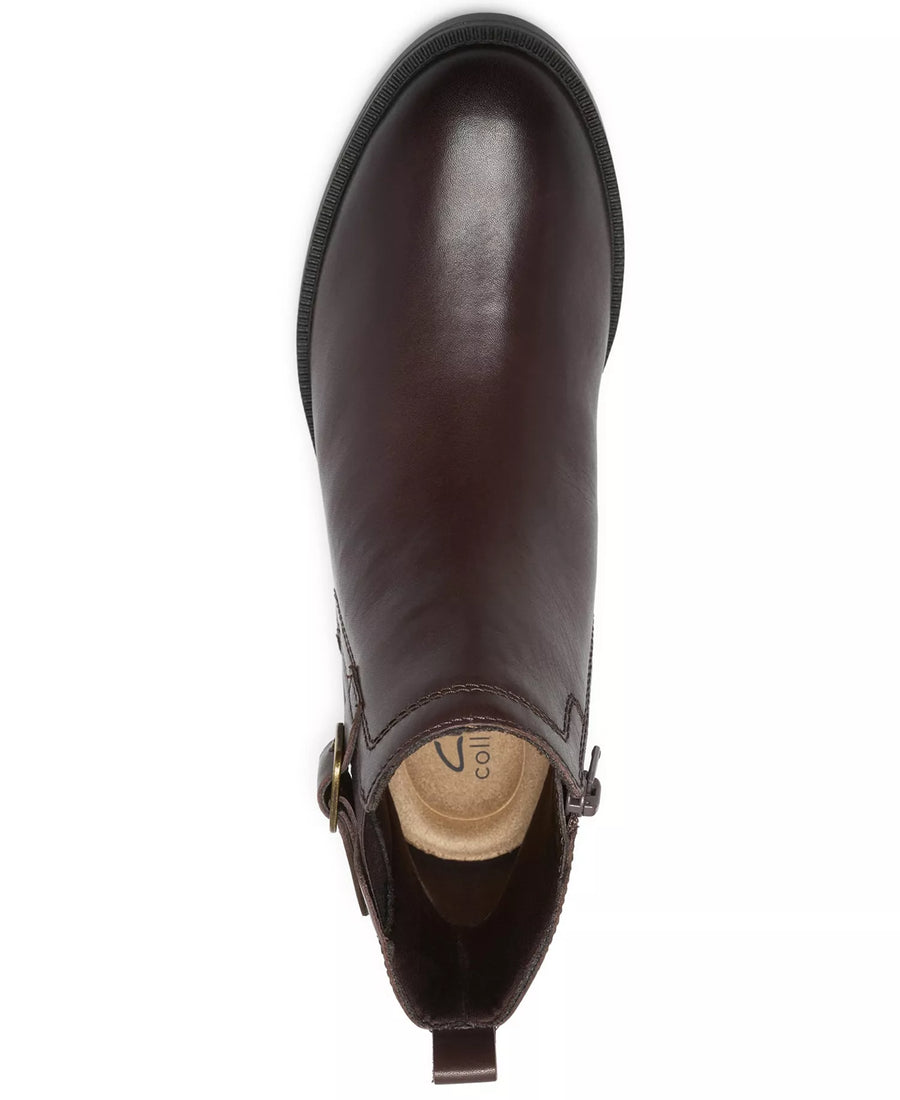 Clarks Women's Adalynn West Buckle Round Toe Booties
