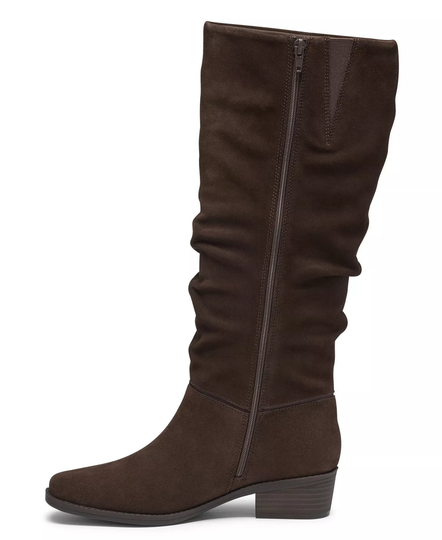 Clarks Women's Danyelle Rose Knee-High Square Toe Suede Boots