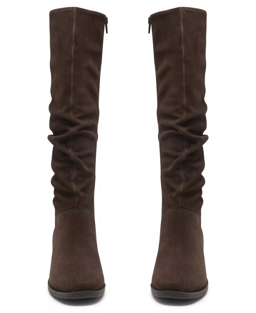 Clarks Women's Danyelle Rose Knee-High Square Toe Suede Boots
