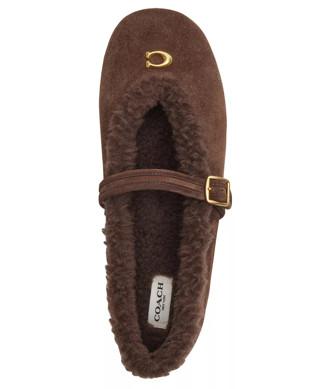 Coach Women's Sculpted C Shearling Mary Jane Flats