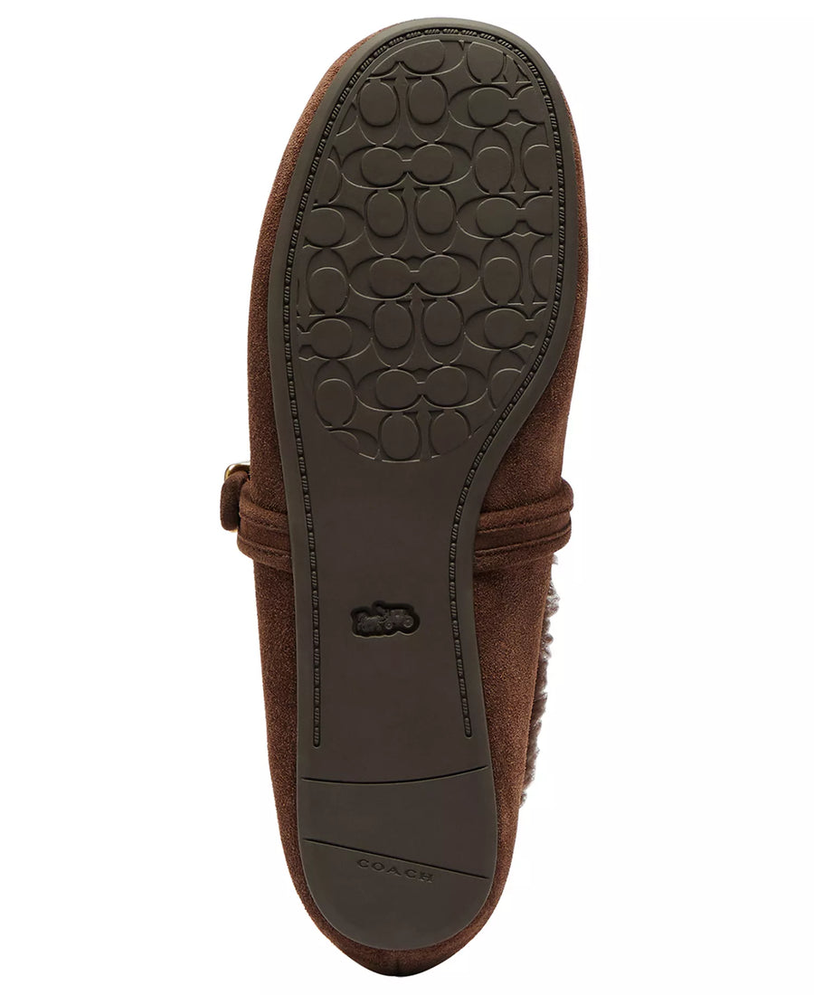 Coach Women's Sculpted C Shearling Mary Jane Flats