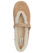 Coach Women's Sculpted C Shearling Mary Jane Flats