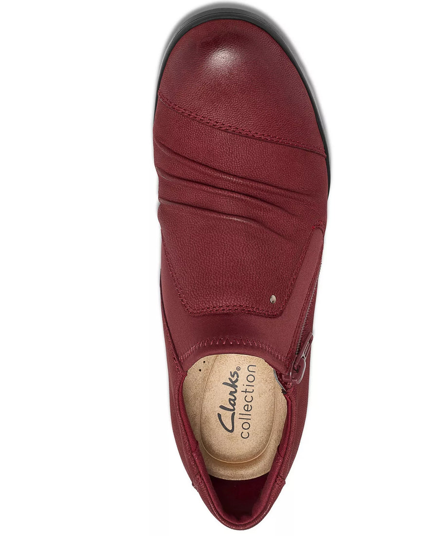 Clarks Women's Emily2 Vine Round Toe Block Heel Ruched Shooties