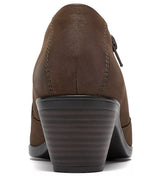 Clarks Women's Emily2 Vine Round Toe Block Heel Ruched Shooties