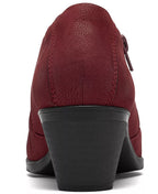 Clarks Women's Emily2 Vine Round Toe Block Heel Ruched Shooties