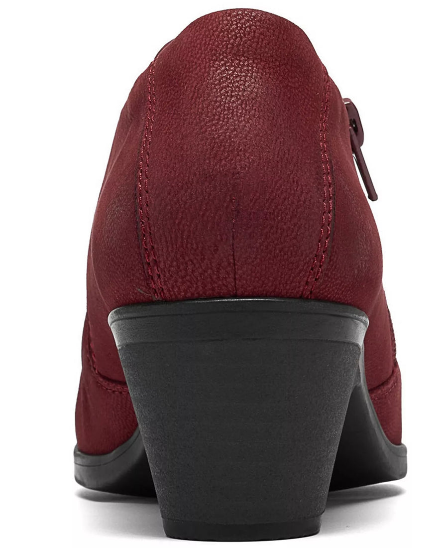 Clarks Women's Emily2 Vine Round Toe Block Heel Ruched Shooties
