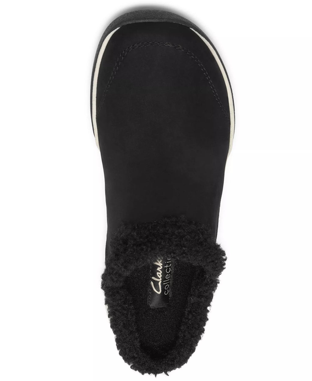 Clarks Women's Aydria Ray Faux Fur Collar Round Toe Mules