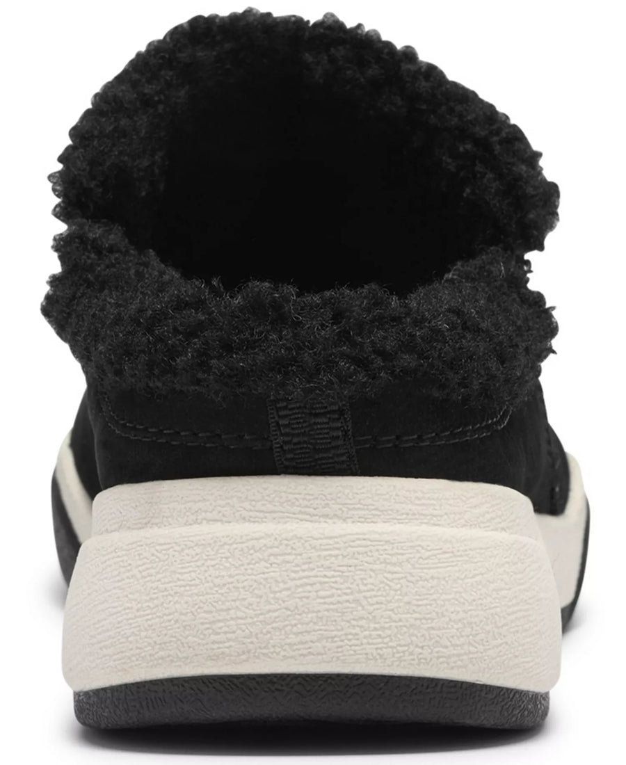 Clarks Women's Aydria Ray Faux Fur Collar Round Toe Mules
