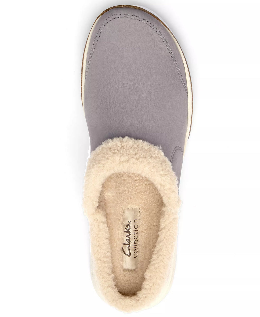 Clarks Women's Aydria Ray Faux Fur Collar Round Toe Mules