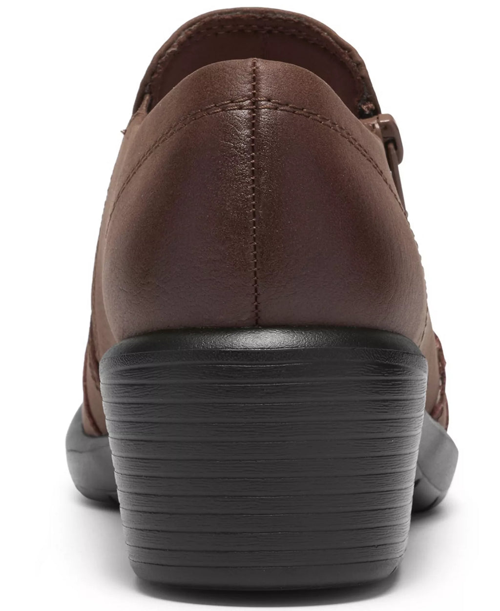 Clarks Women's Kynnzie Zip Block Heel Round Toe Leather Shooties