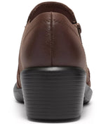 Clarks Women's Kynnzie Zip Block Heel Round Toe Leather Shooties