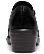 Clarks Women's Kynnzie Zip Block Heel Round Toe Leather Shooties