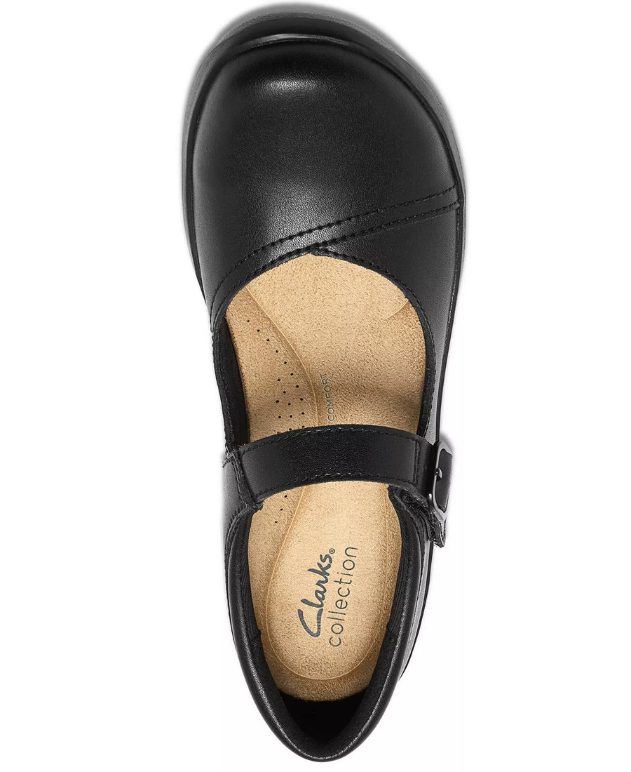 Clarks Women's Angie Jane Mary Jane Arch-Support Round Toe Flats