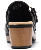 Clarks Women's Paizlee Ali Leather Block Heel Mule Clogs