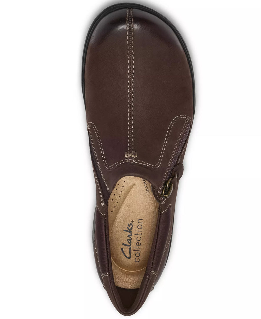 Clarks Women's Carleigh Ease Nubuck Round Toe Flats
