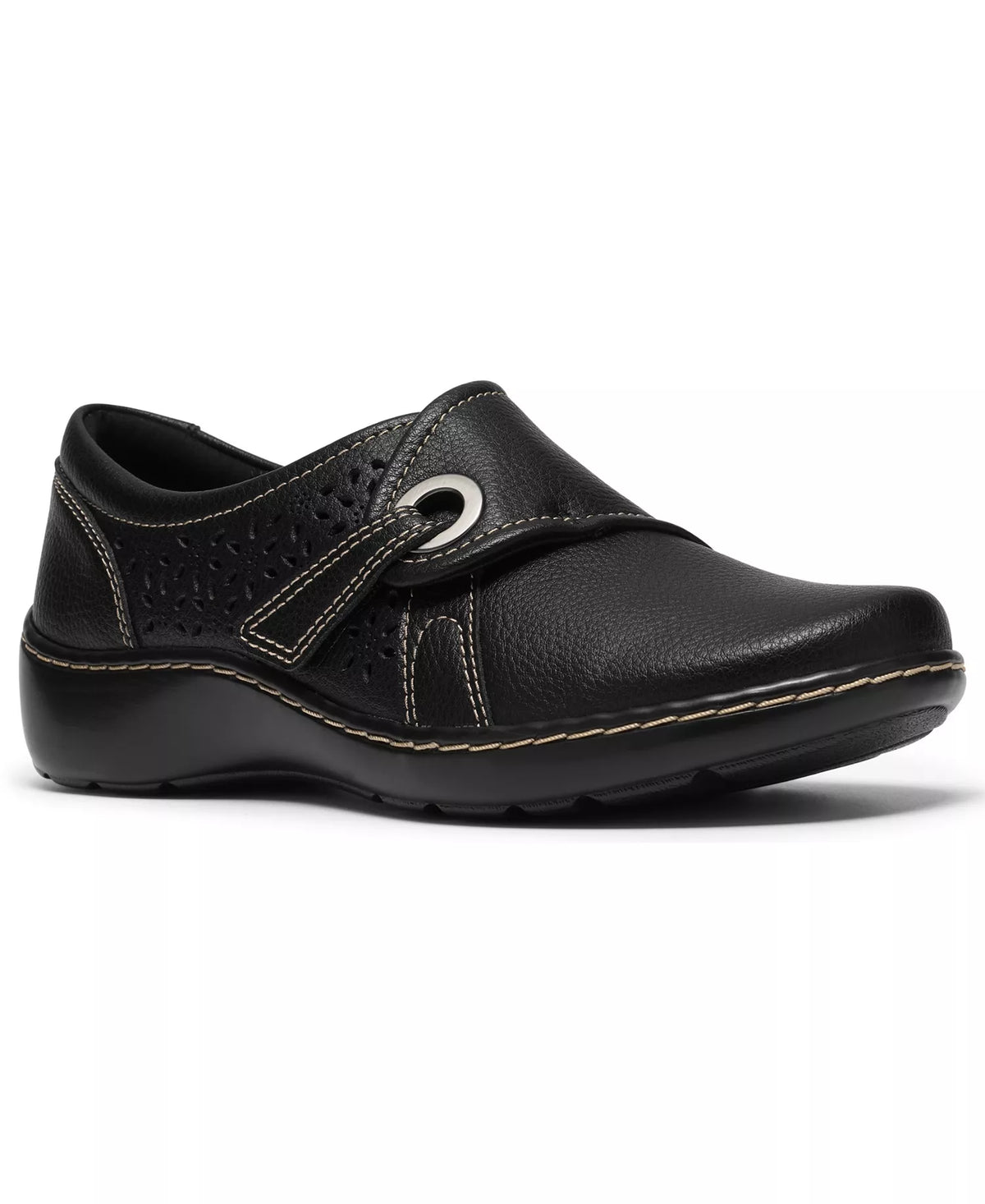 Clarks Women's Cora Teagan Perforated Leather Mary Jane Flats