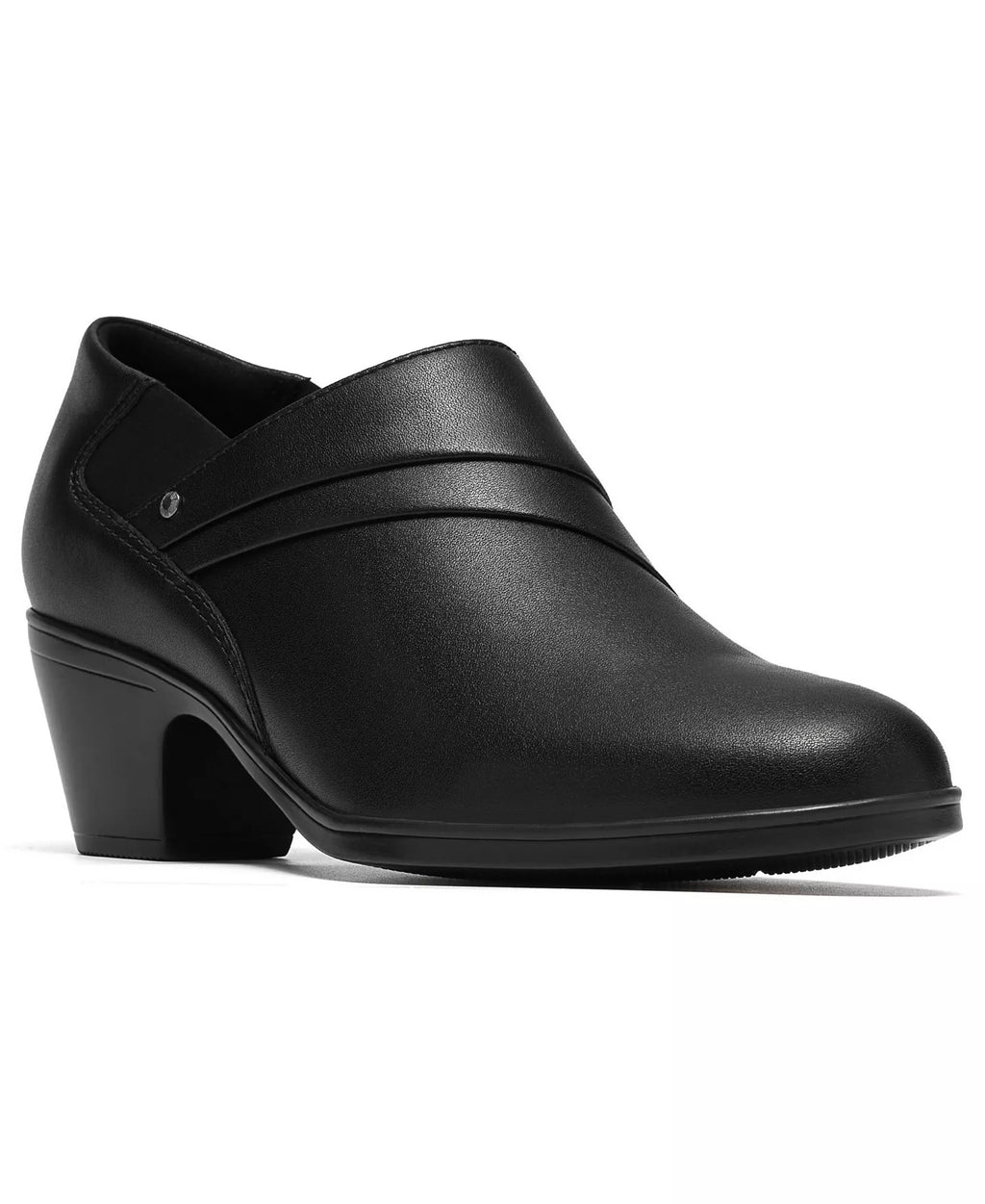 Clarks Women's Emily2 London Block Heel Round Toe Leather Shooties