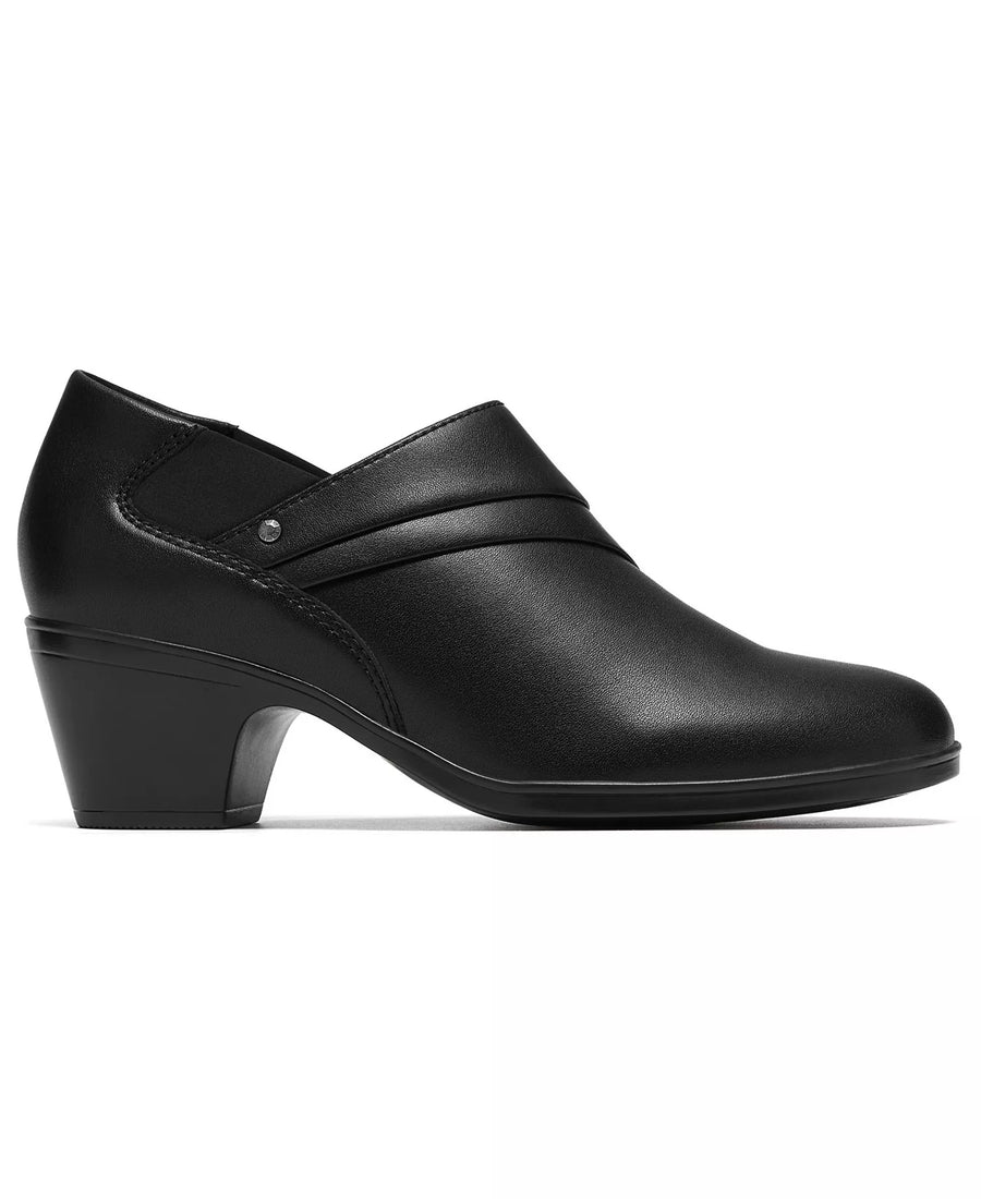 Clarks Women's Emily2 London Block Heel Round Toe Leather Shooties