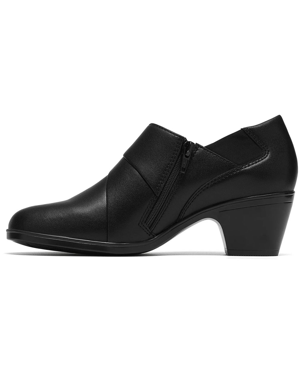 Clarks Women's Emily2 London Block Heel Round Toe Leather Shooties