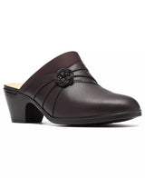 Clarks Women's Emily2 Eliza Block Heel Leather Mules