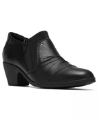 Clarks Women's Emily2 Vine Round Toe Block Heel Ruched Shooties