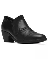 Clarks Women's Emily2 Vine Round Toe Block Heel Ruched Shooties