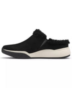 Clarks Women's Aydria Ray Faux Fur Collar Round Toe Mules