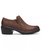 Clarks Women's Kynnzie Zip Block Heel Round Toe Leather Shooties