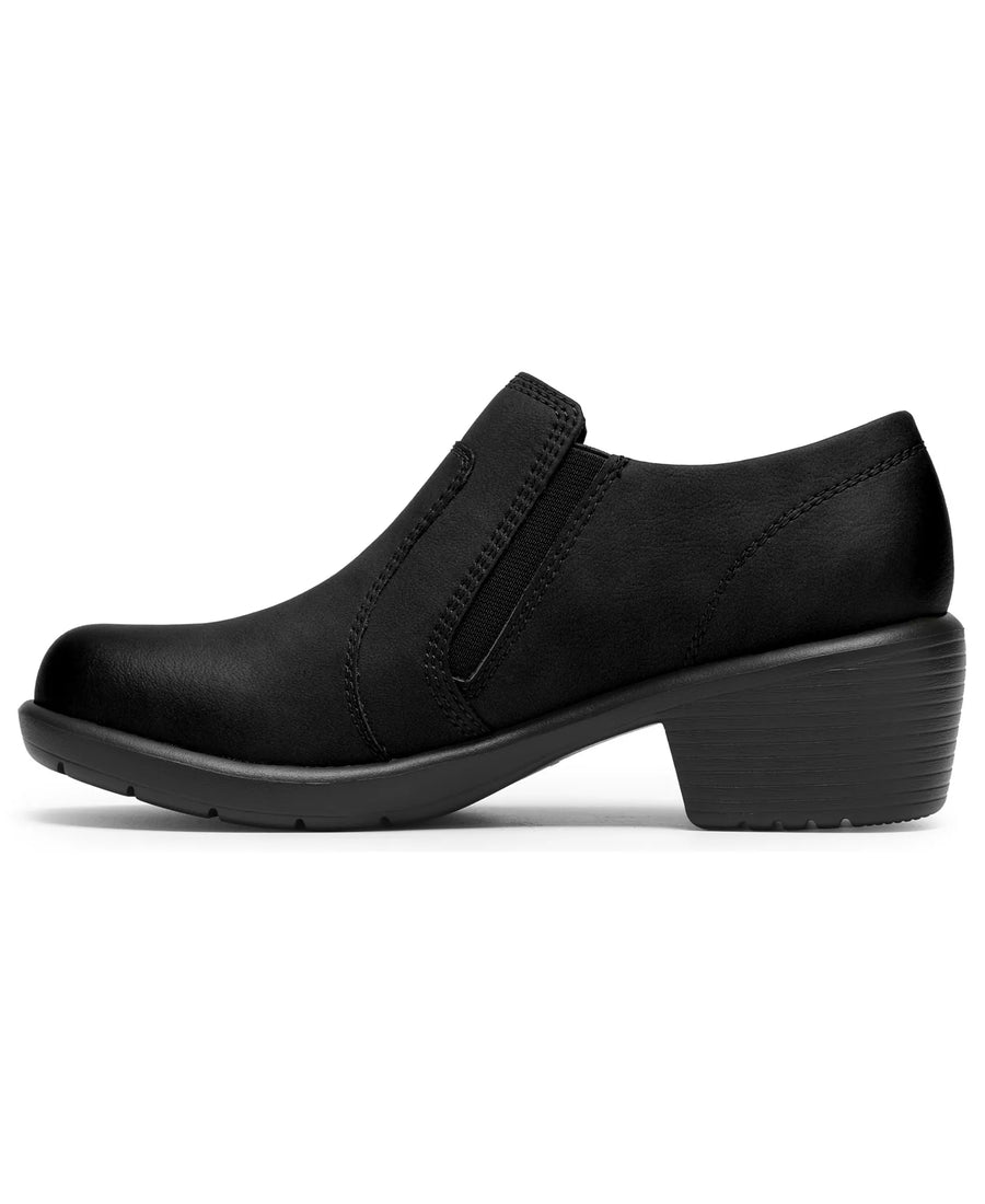 Clarks Women's Kynnzie Zip Block Heel Round Toe Leather Shooties