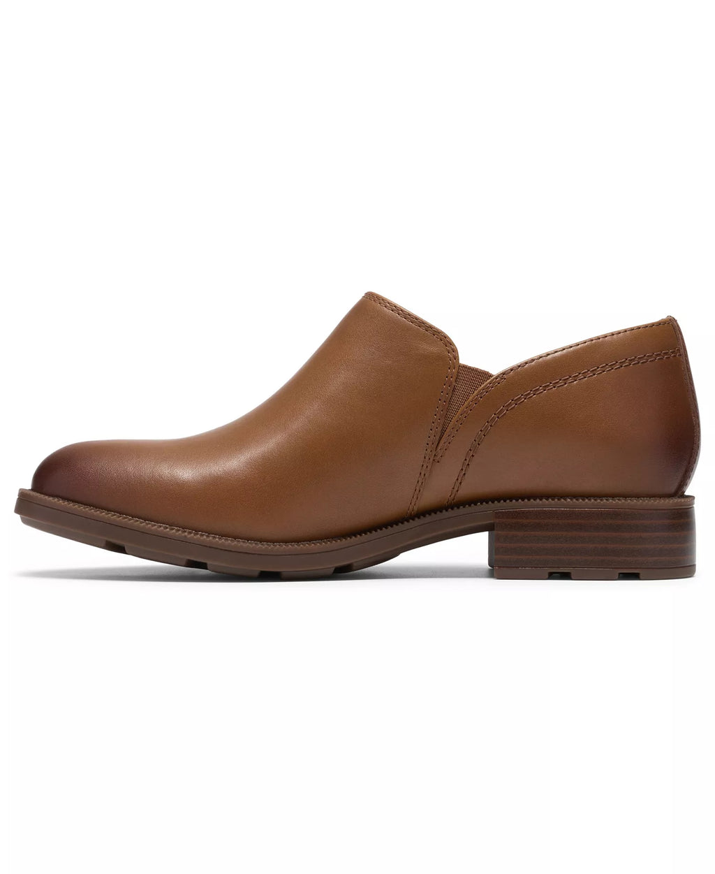 Clarks Women's Adalynn Bay Leather Round Toe Lug-Sole Shooties