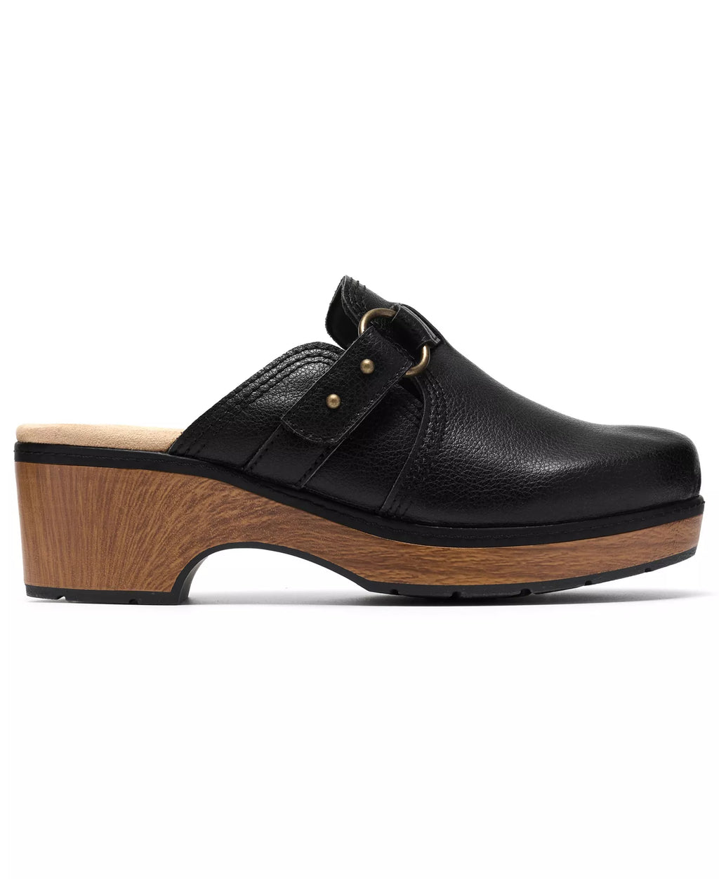 Clarks Women's Paizlee Ali Leather Block Heel Mule Clogs