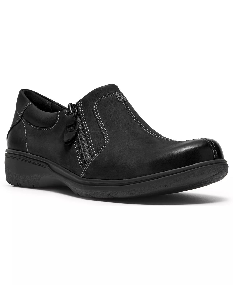Clarks Women's Carleigh Ease Nubuck Round Toe Flats
