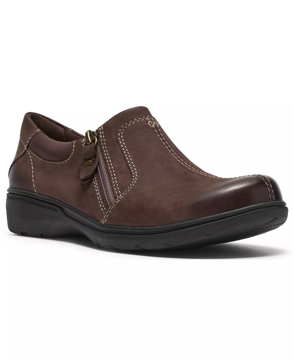 Clarks Women's Carleigh Ease Nubuck Round Toe Flats