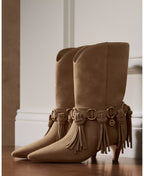 Michael Kors Women's Daniela Fringe Slip-On Boots