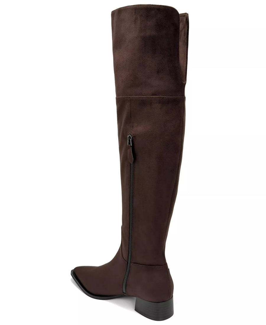 Aerosoles Women's Maven Over-the-Knee Pointed-Toe Block-Heel Faux Suede Boots