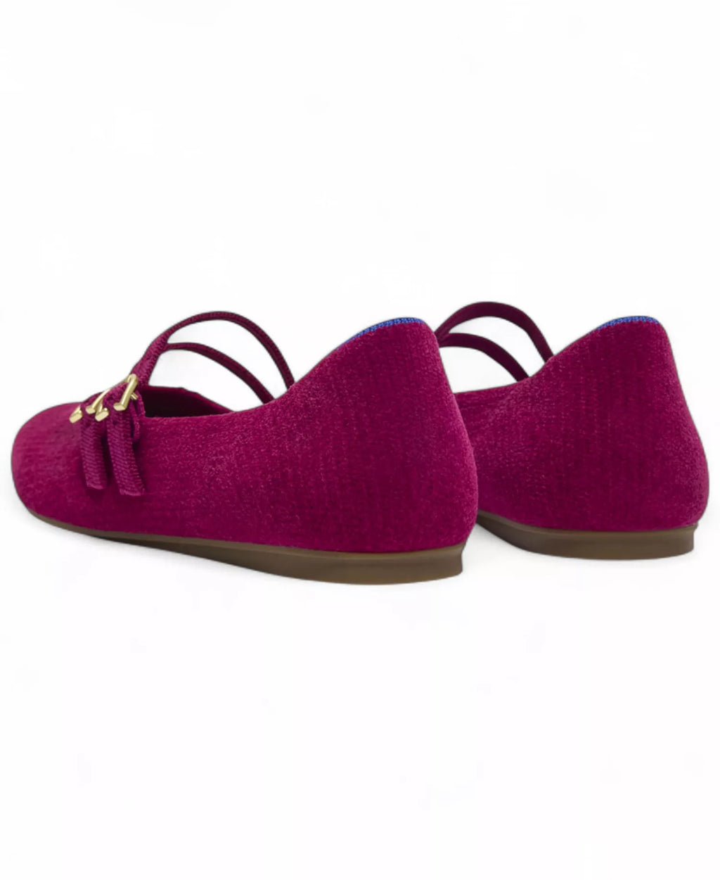 Rothy's Women's ReVelvet Double Buckle Mary Jane Round Toe Flats