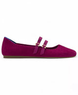 Rothy's Women's ReVelvet Double Buckle Mary Jane Round Toe Flats